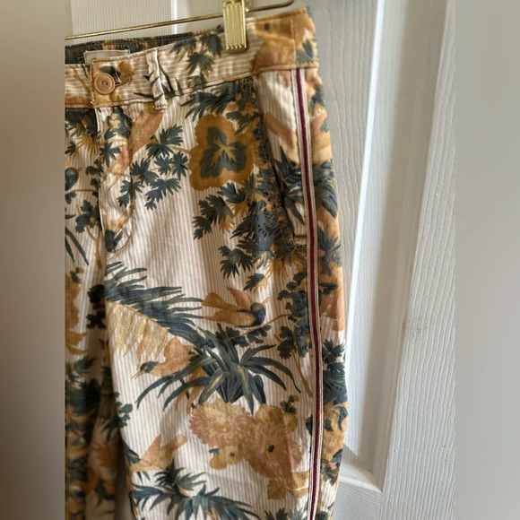 CHINO by Anthropologie Birds of Paradise Pants Size 28 Tuxedo Stripe Neutral - Picture 14 of 14